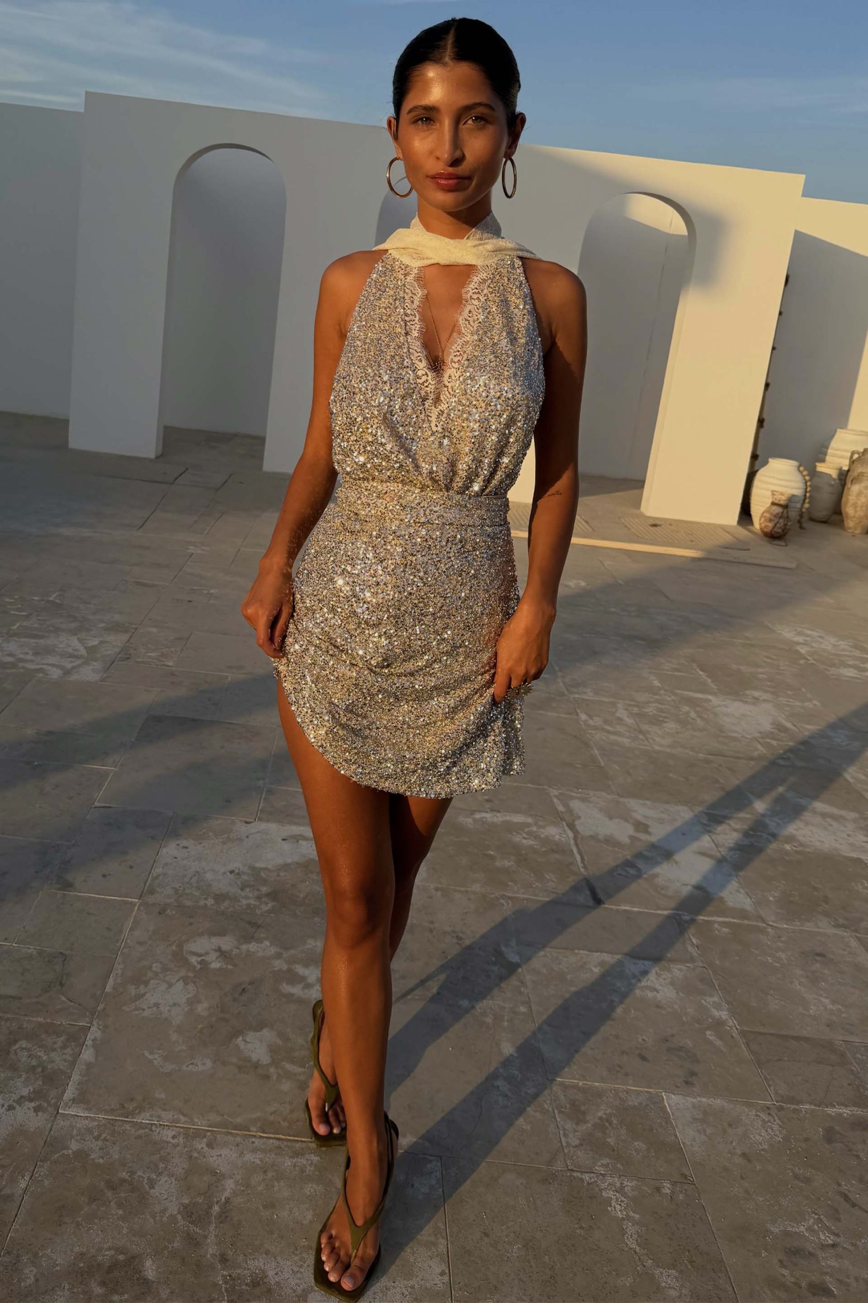 4945-silver-sequin-mini-jaspre-skirt-2.jpg Silver Sequin Mini Jaspre Skirt