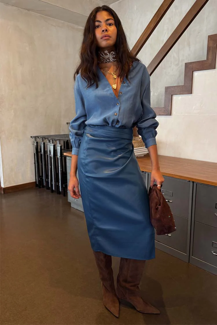 5045-teal-vegan-leather-jaspre-skirt-5.webp Teal Vegan Leather Jaspre Skirt