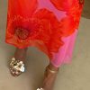 Pink Poppy Sleeveless Mesh Dress