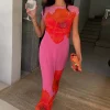 Pink Poppy Sleeveless Mesh Dress