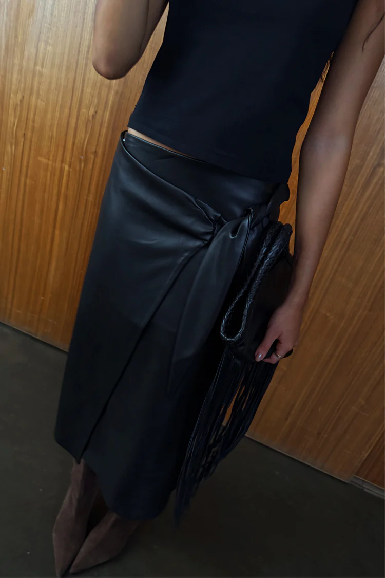5110-black-vegan-leather-wrap-skirt-4.webp Black Vegan Leather Wrap Skirt