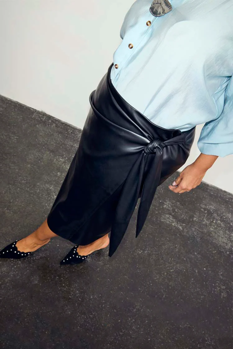 5110-black-vegan-leather-wrap-skirt-6.webp Black Vegan Leather Wrap Skirt