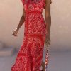 Red Bandana Remi Dress with Leopard Sleeve