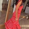 Red Bandana Remi Dress with Leopard Sleeve