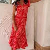 Red Bandana Remi Dress with Leopard Sleeve