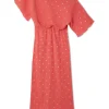 Coral Plisse Tilly Dress