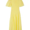 Butter Yellow Shirred Nara Dress