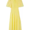 Butter Yellow Shirred Nara Dress