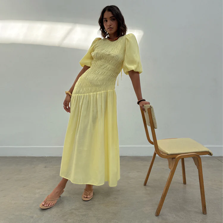 5387-dir-1679091c5a88-6-variation-1.webp Butter Yellow Shirred Nara Dress