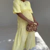Butter Yellow Shirred Nara Dress