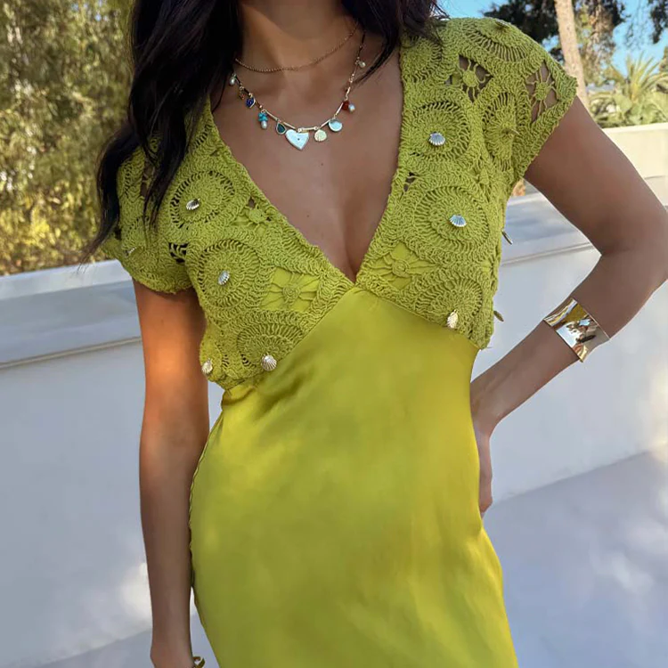 5488-green-shell-mini-elodie-dress-1.webp Green Shell Mini Elodie Dress