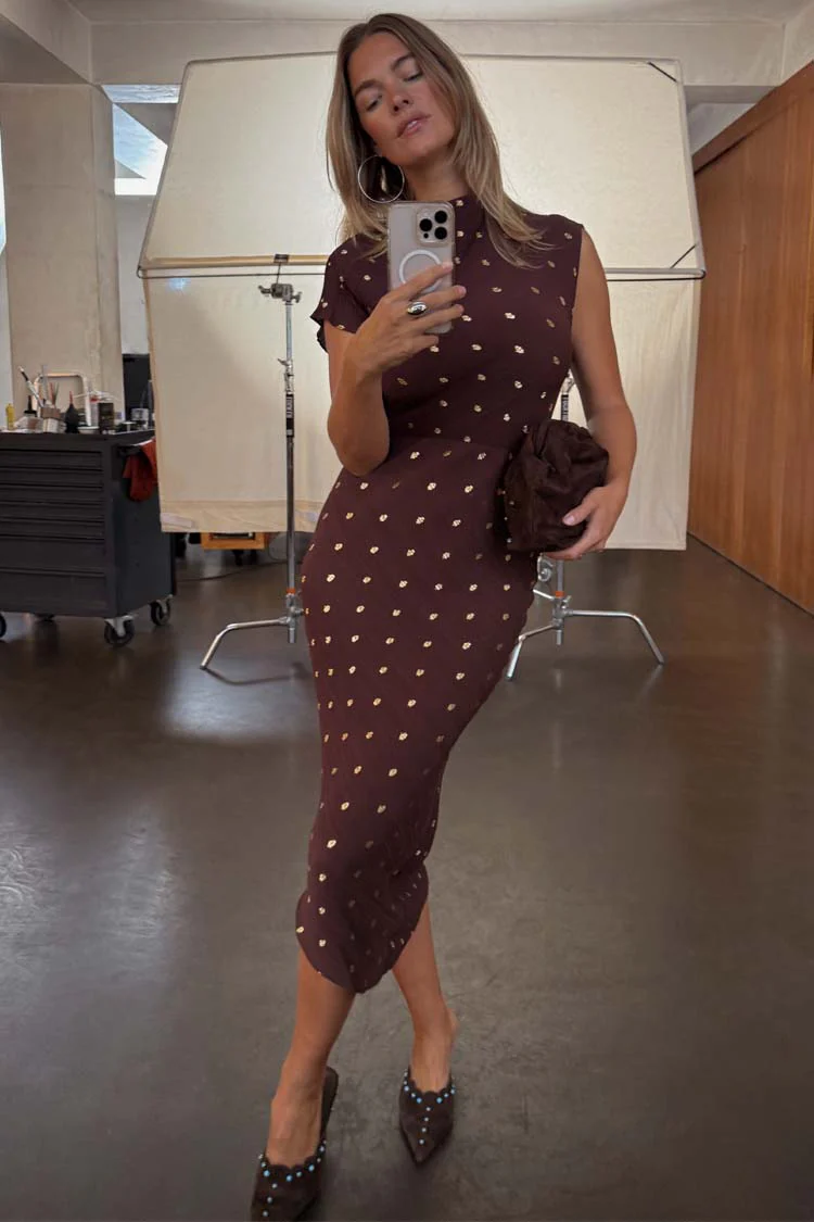 5509-chocolate-plisse-desiree-dress-4.webp Chocolate Plisse Desiree Dress