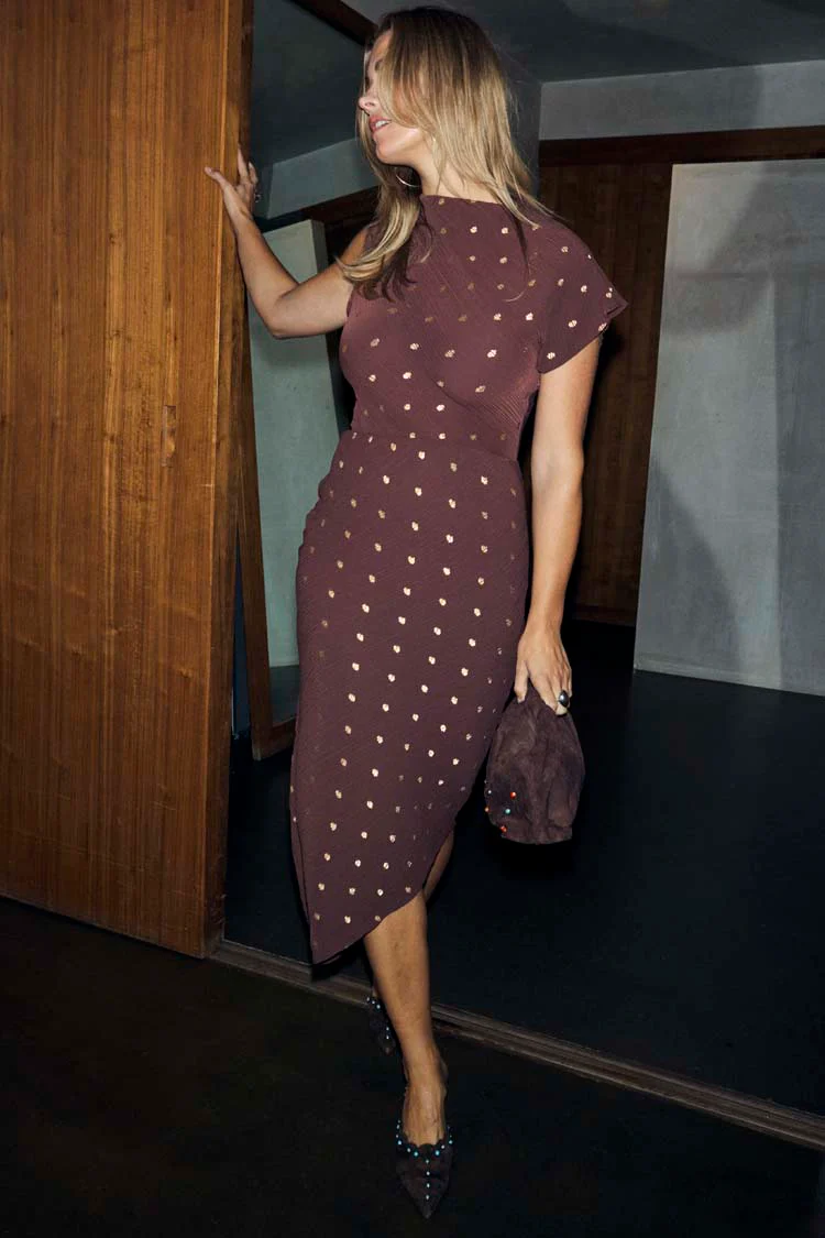 5509-chocolate-plisse-desiree-dress-5.webp Chocolate Plisse Desiree Dress