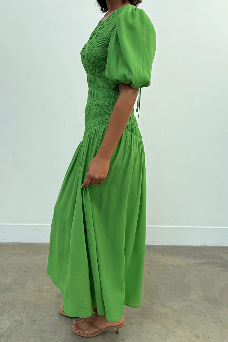 5543-green-shirred-nara-dress-10.webp Green Shirred Nara Dress