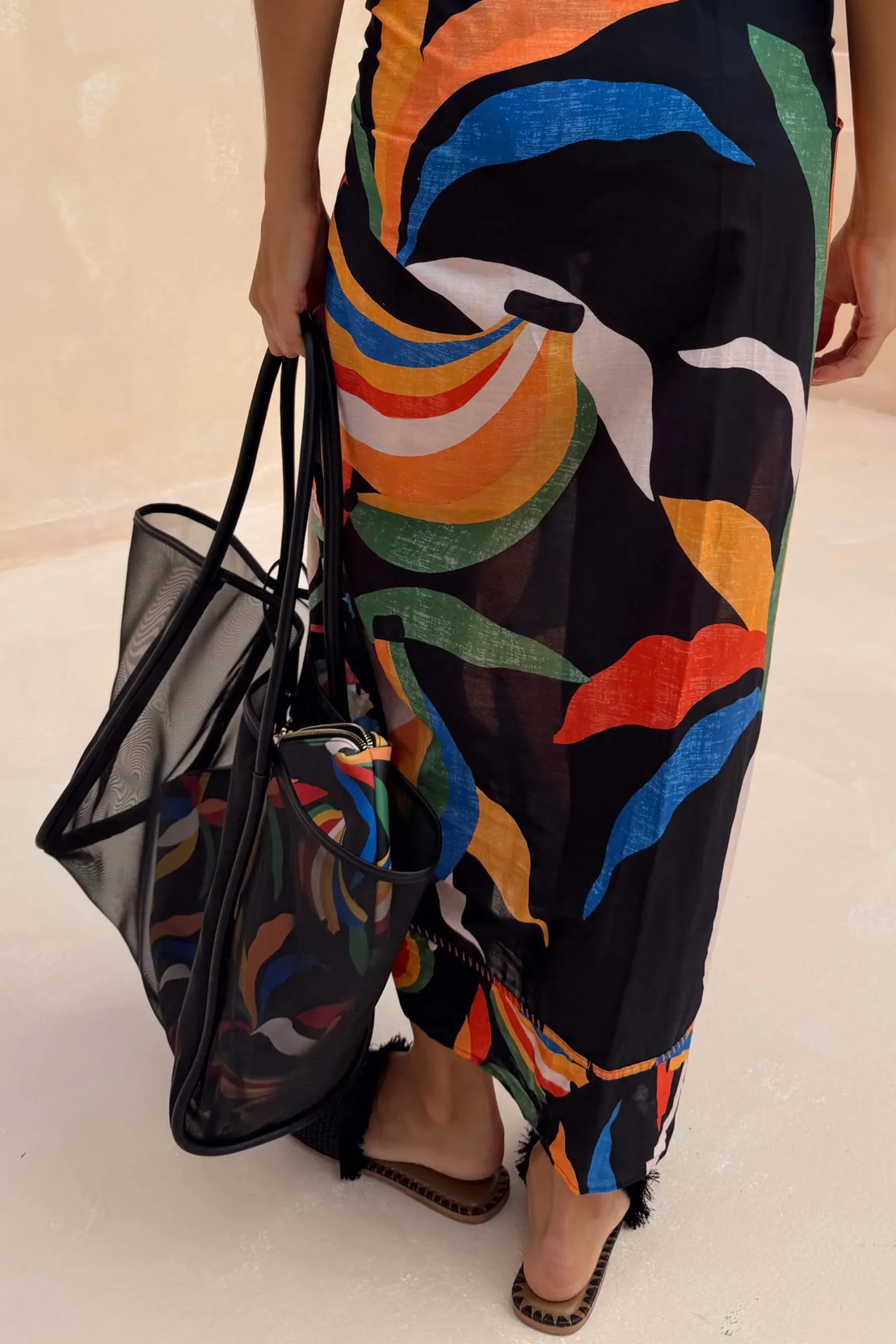 Black Mesh Tote Bag