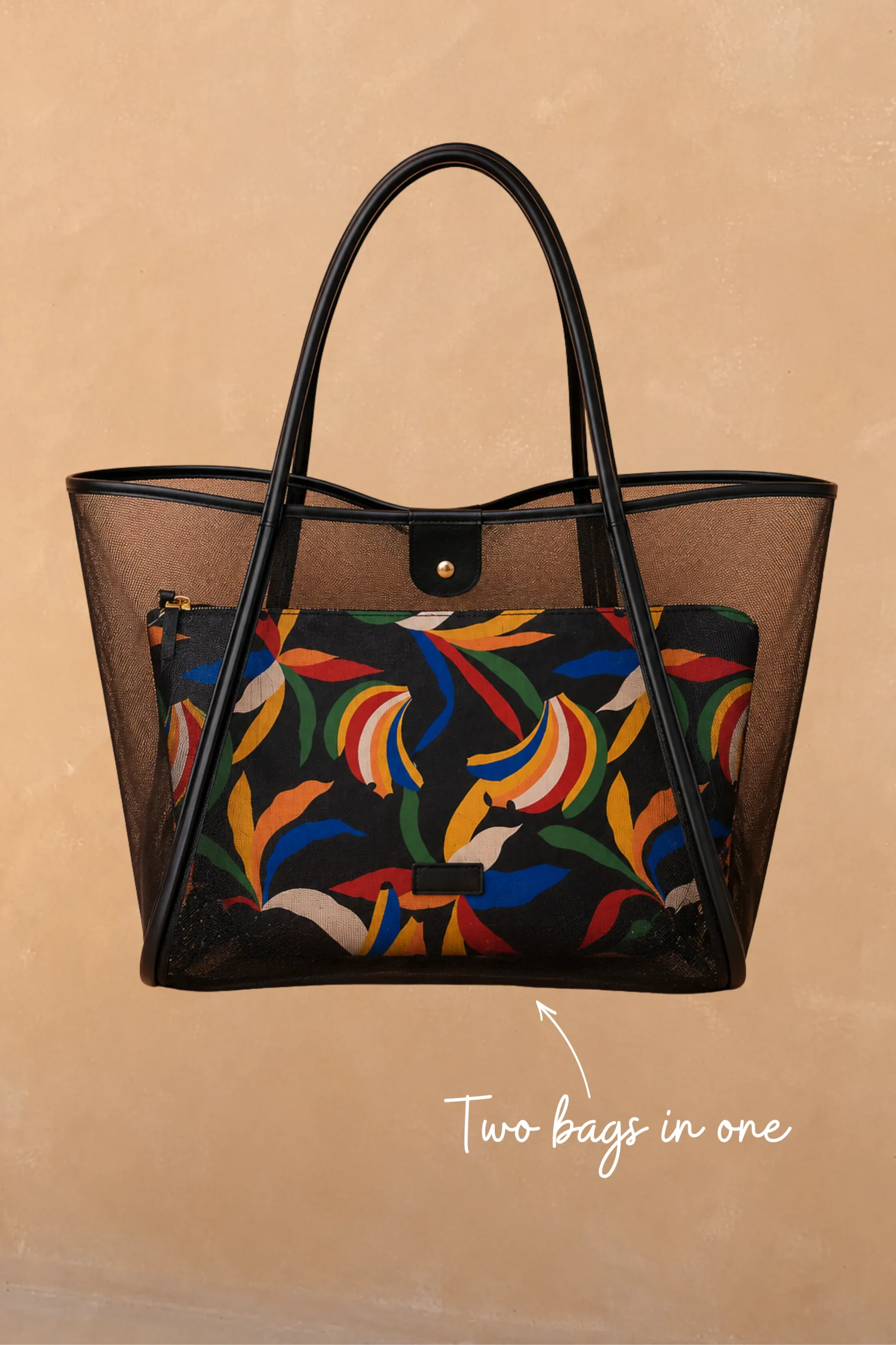 Black Mesh Tote Bag