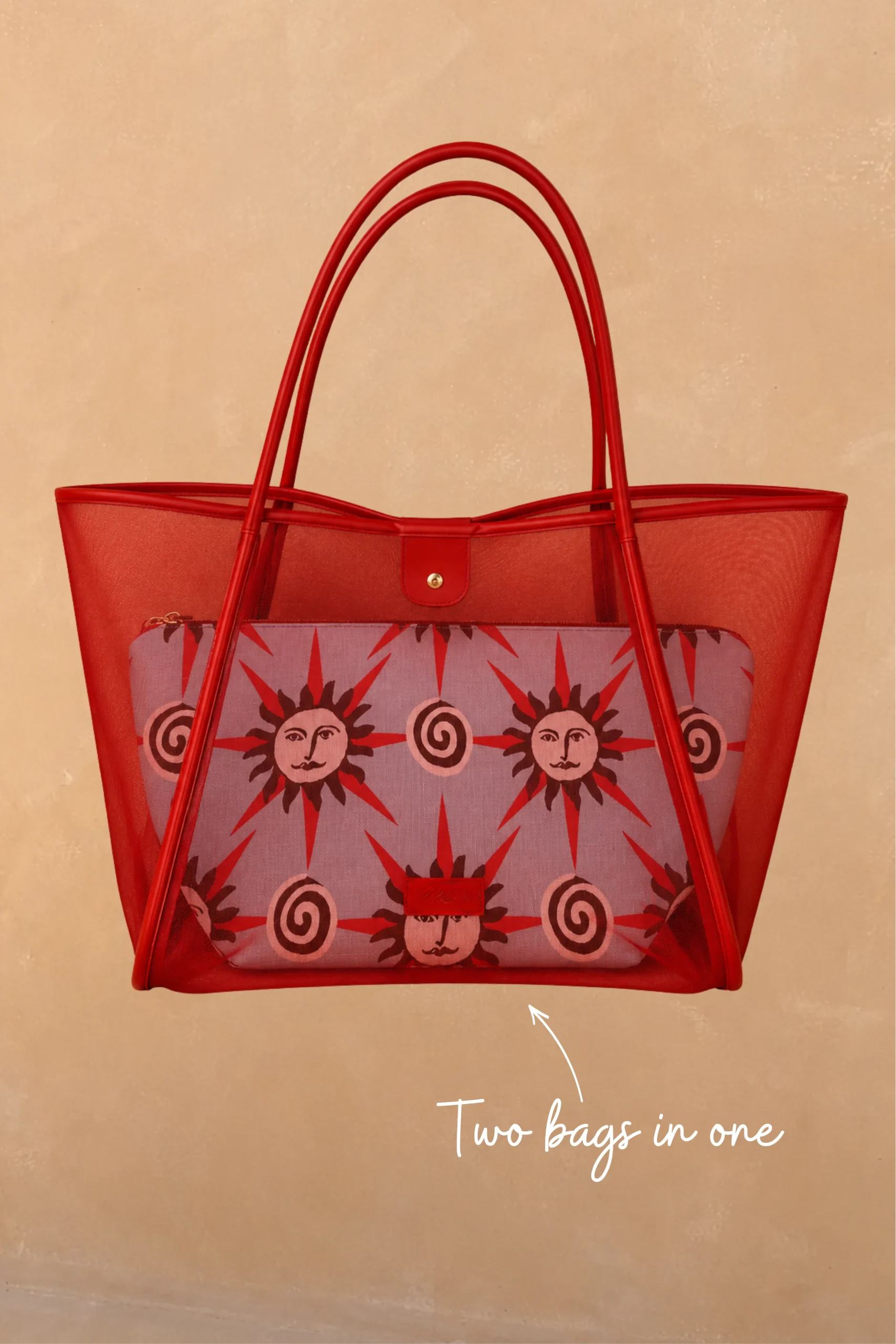 Red Mesh Tote Bag