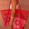 Red Mesh Tote Bag