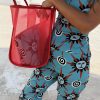 Red Mesh Tote Bag