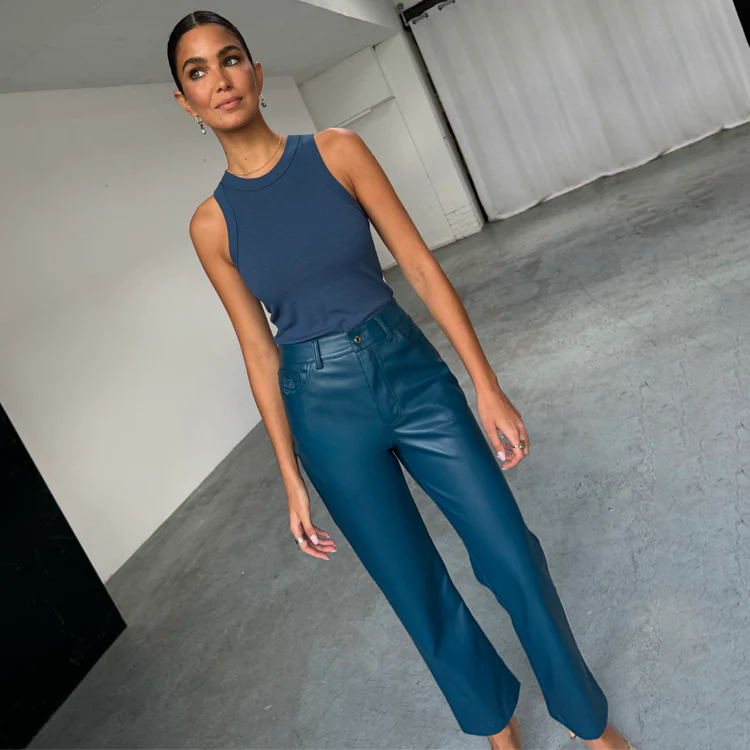 5793-teal-vegan-leather-trousers-1.webp Teal Vegan Leather Trousers
