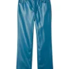 Teal Vegan Leather Trousers