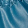 Teal Vegan Leather Trousers