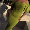 Olive Jojo Dress with Gold Fleck