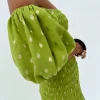Olive Jojo Dress with Gold Fleck