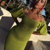 Olive Jojo Dress with Gold Fleck