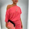 Pink Animal Jacquard Mini Tilly Dress