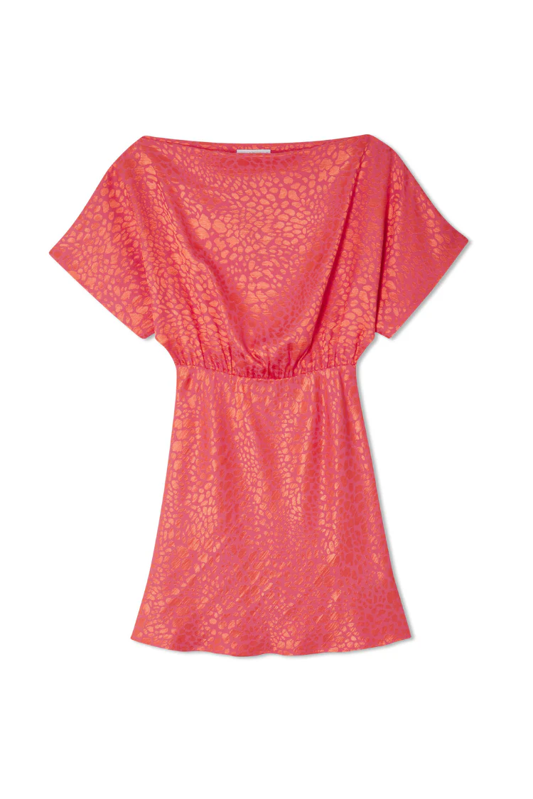 Pink Animal Jacquard Mini Tilly Dress