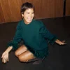 6159-bottle-green-jamie-jumper-with-feather-trim-2.webp Bottle Green Jamie Jumper with Feather Trim