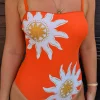 Orange Sun Bandeau Swimsuit