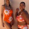 Orange Sun Bandeau Swimsuit