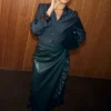 6281-dir-1679091c5a88-6-variation-6.webp Bottle Green Vegan Leather Ruffle Jaspre Skirt