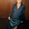 6281-dir-1679091c5a88-6-variation-7.webp Bottle Green Vegan Leather Ruffle Jaspre Skirt