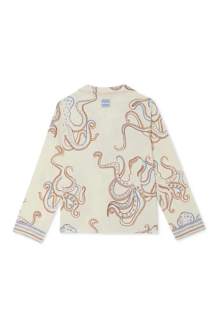Cream Octopus Button Through Pyjamas