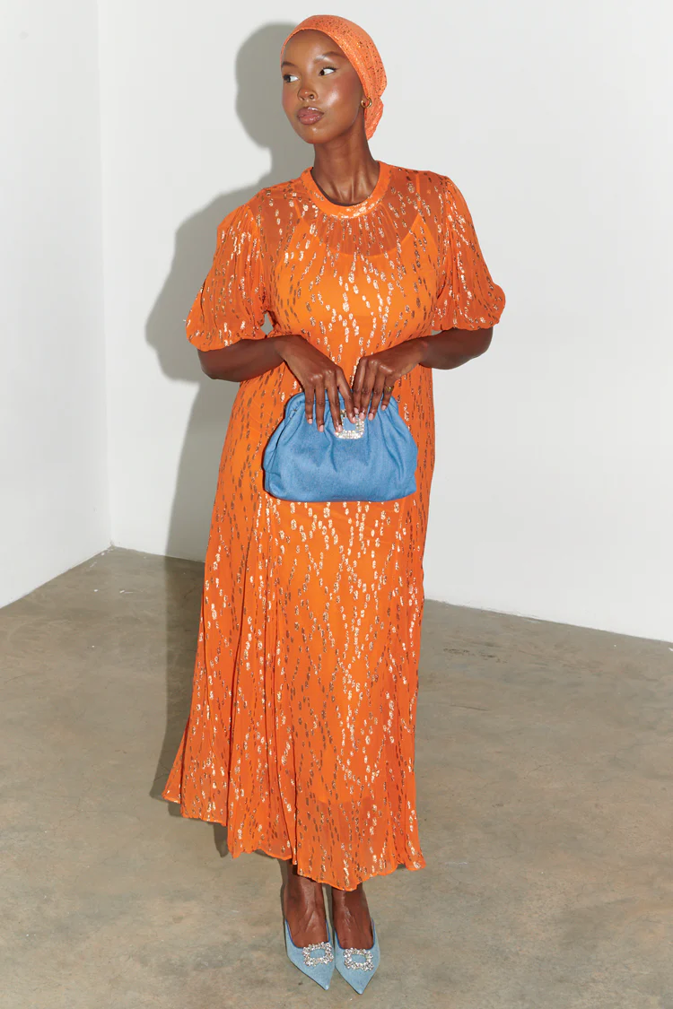 6460-orange-jacquard-bibi-dress-7.webp Orange Jacquard Bibi Dress