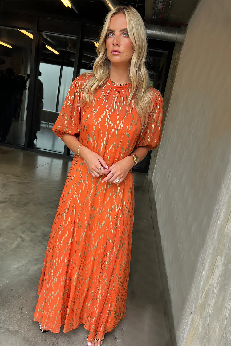 6460-orange-jacquard-bibi-dress-8.webp Orange Jacquard Bibi Dress