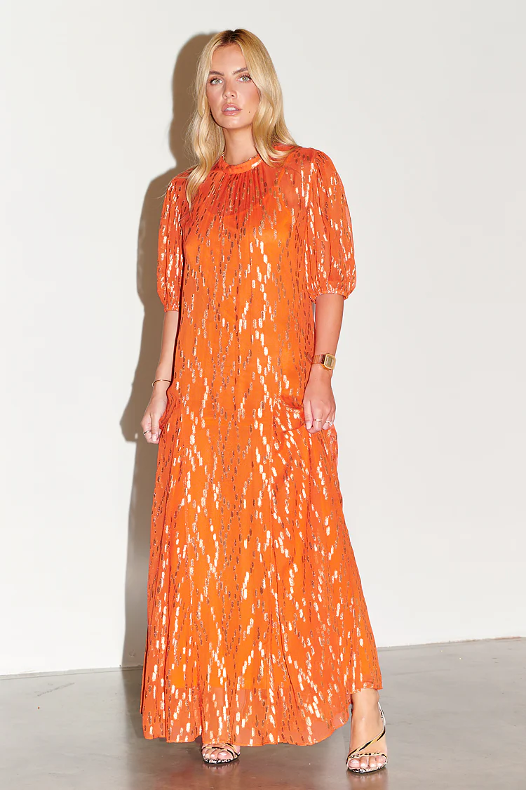 6460-orange-jacquard-bibi-dress-9.webp Orange Jacquard Bibi Dress