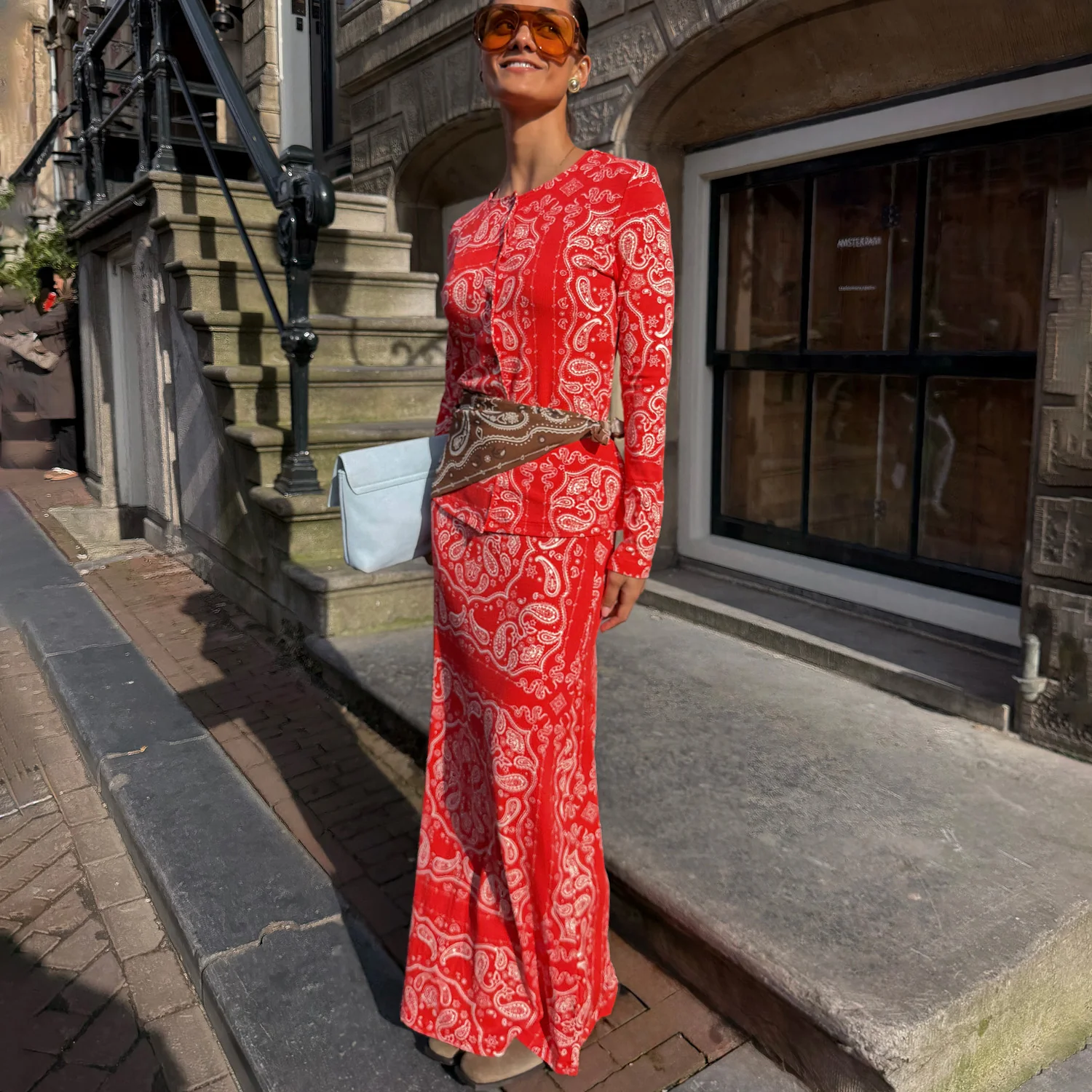 6556-red-bandana-rib-dorris-skirt-1.webp Red Bandana Rib Dorris Skirt