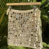 Cream Beaded Mirror Skirt
