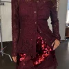 Burgundy Lace Shirt