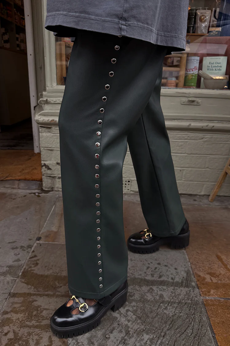 6697-bottle-green-studded-vegan-leather-trousers-9.webp Bottle Green Studded Vegan Leather Trousers