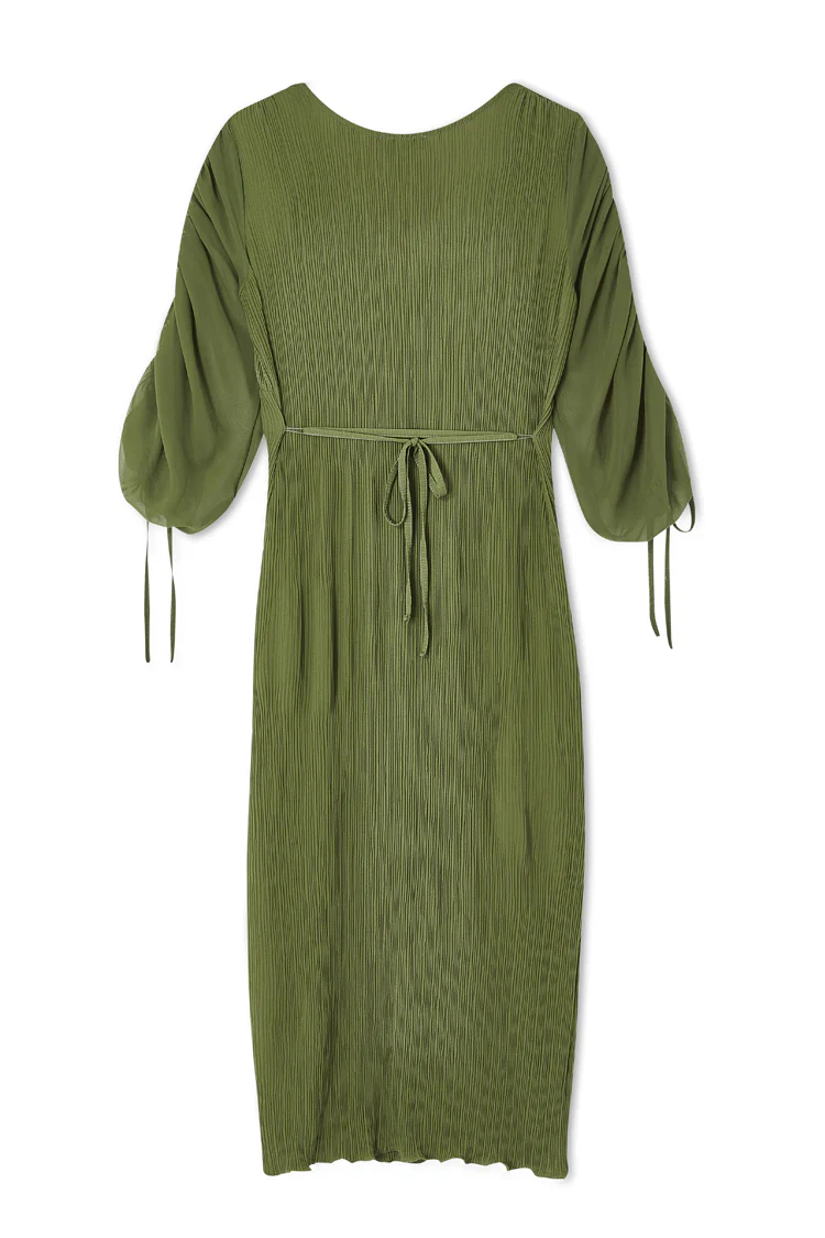 6756-khaki-celia-plisse-dress-13.webp Khaki Celia Plisse Dress