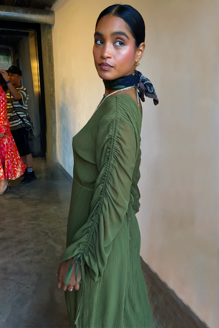 6756-khaki-celia-plisse-dress-5.webp Khaki Celia Plisse Dress