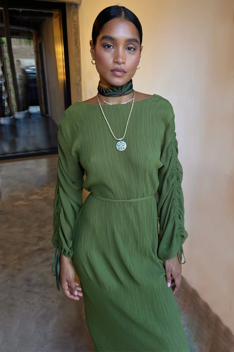 6756-khaki-celia-plisse-dress-6.webp Khaki Celia Plisse Dress