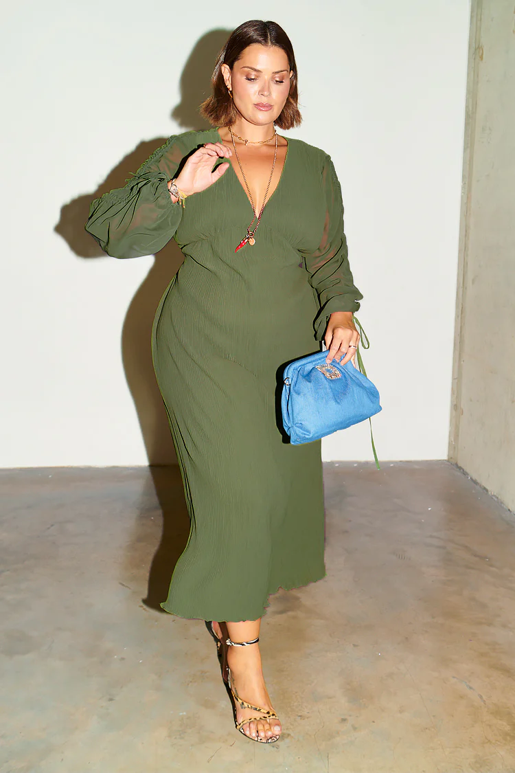 6756-khaki-celia-plisse-dress-8.webp Khaki Celia Plisse Dress
