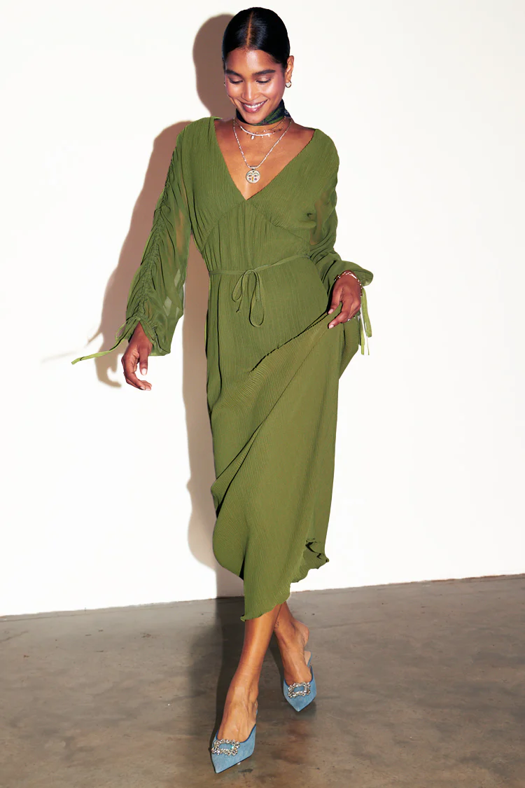 6756-khaki-celia-plisse-dress-9.webp Khaki Celia Plisse Dress
