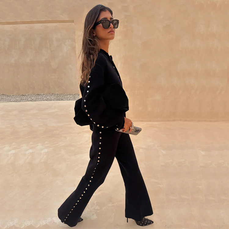 6769-black-studded-knit-trousers-1.webp Black Studded Knit Trousers
